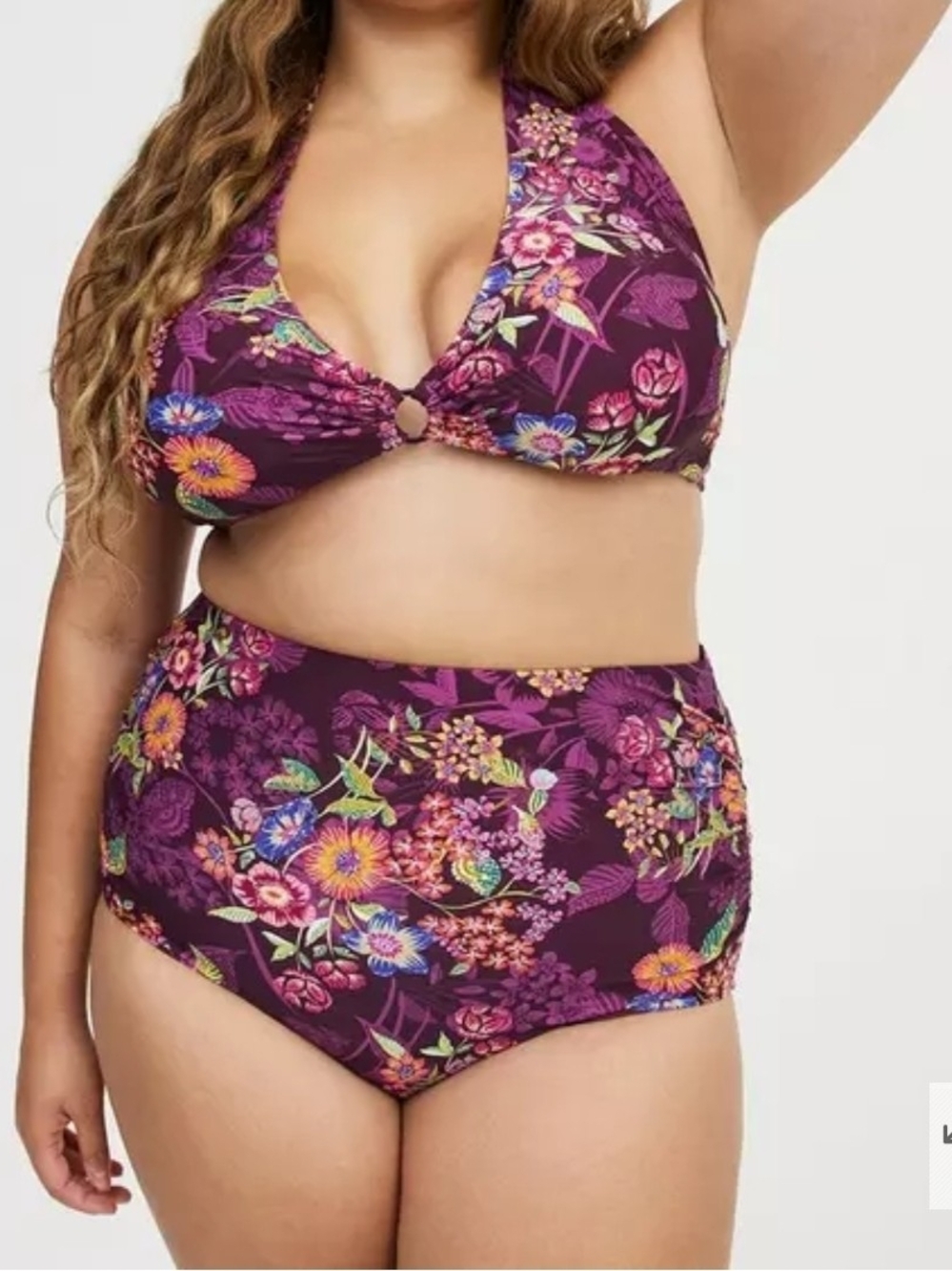 Torrid Plum Floral Halter Bikini Top